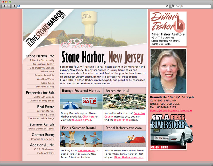 Bunny Parzych website homepage design.
