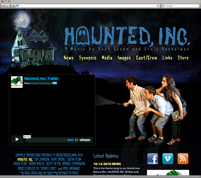 Haunted, Inc. Homepage Design