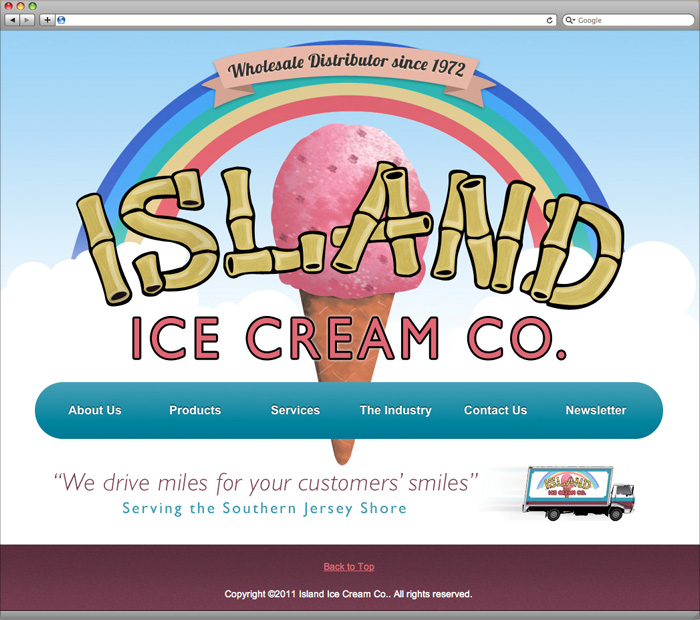 Island Ice Cream homepage design