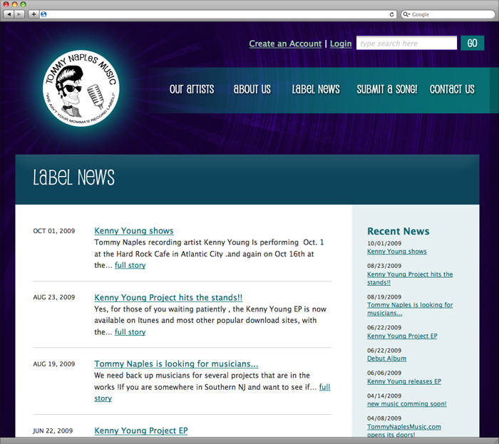 The main news page.