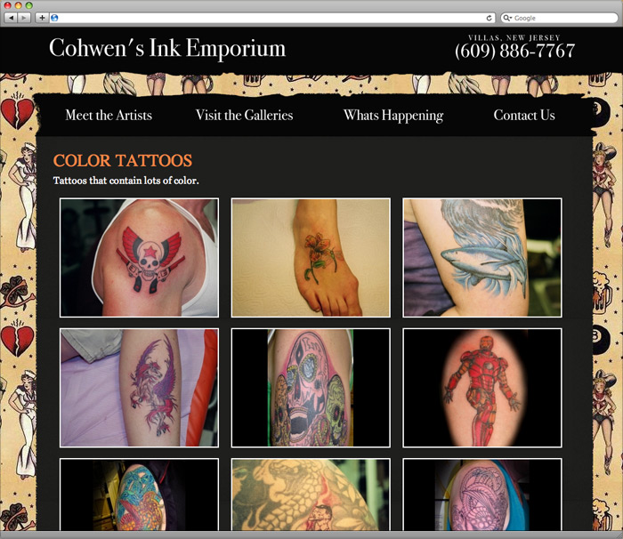 Cohwen's Ink Emporium Gallery web page.