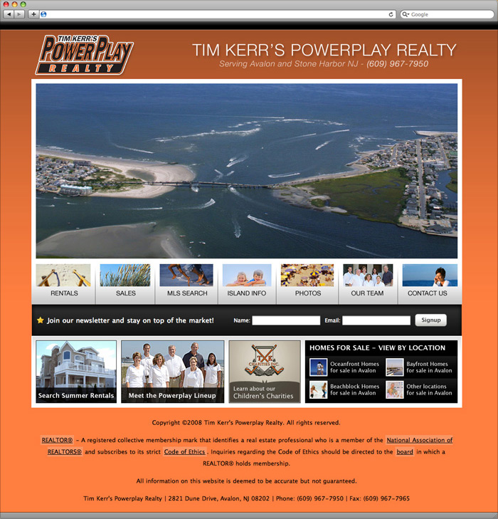 Powerplay Realty Homepage.