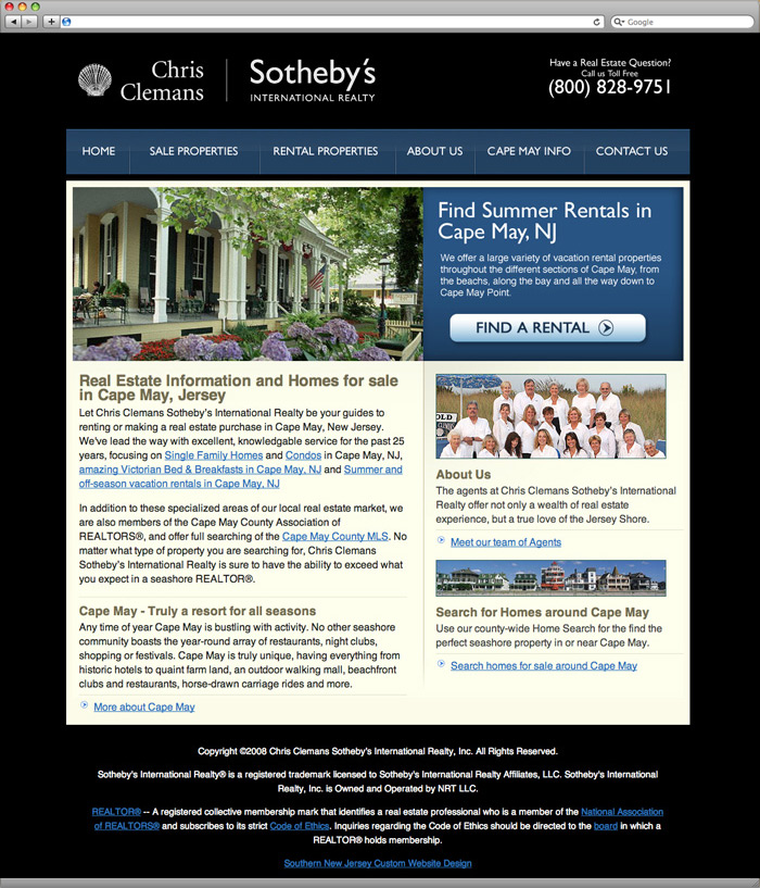 Chris Clemans website homepage design