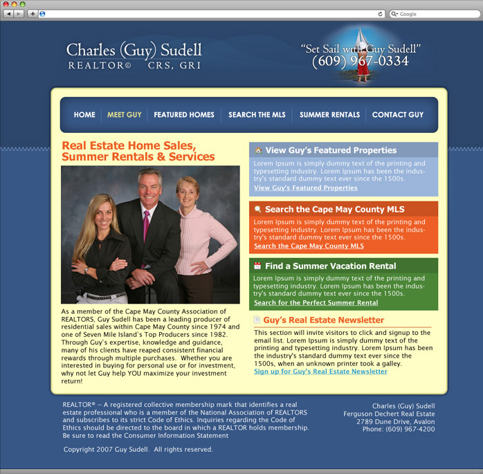 Guy Sudell web design homepage.