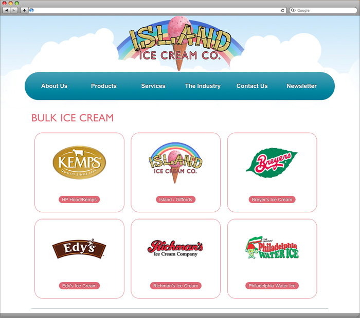 Island Ice Cream Products Page