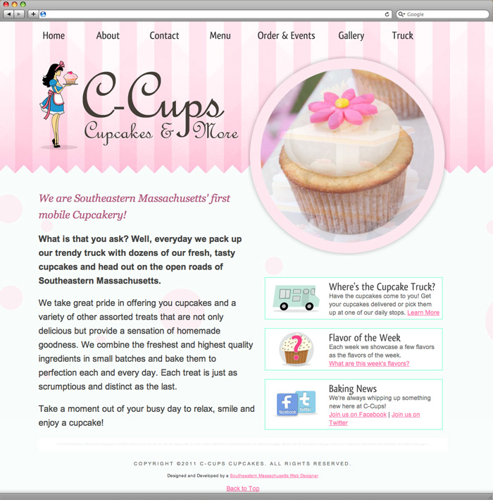 C-Cups Cupcakes Homepage